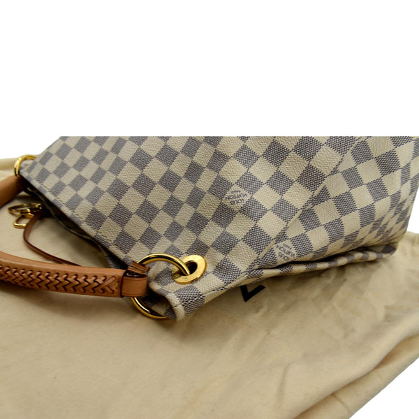 Louis Vuitton Artsy MM Damier Azur Hobo Bag in White - Top Left
