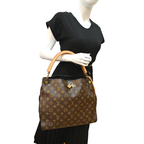 LOUIS VUITTON Gaia Monogram Canvas Shoulder Bag Brown