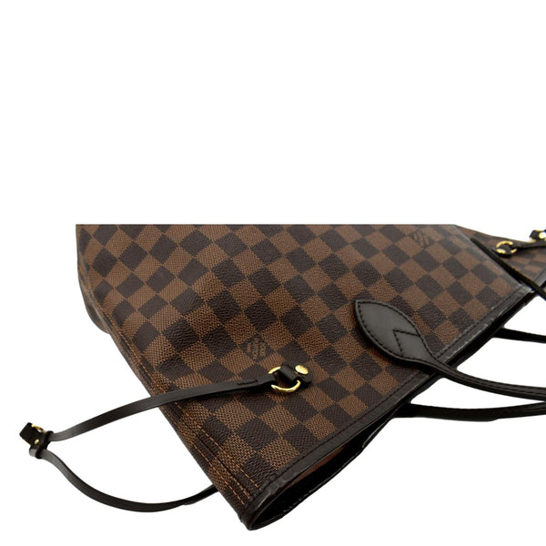 LOUIS VUITTON Neverfull MM Damier Ebene Tote Bag Brown
