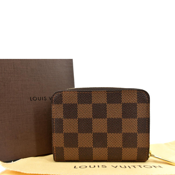 LOUIS VUITTON Damier Ebene Zippy Coin Purse Brown