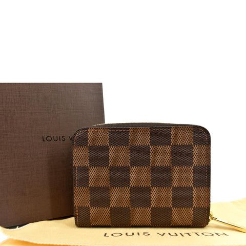 LOUIS VUITTON Damier Ebene Zippy Coin Purse Brown
