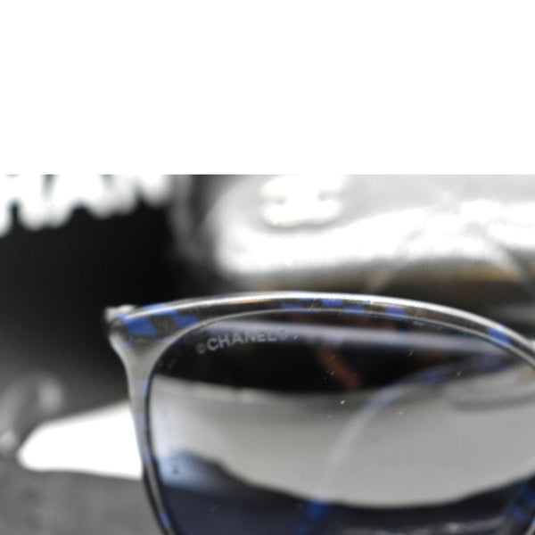 CHANEL 5291-B-A c.1487/S2 Blue Silver Crystals Sunglasses Blue Lens
