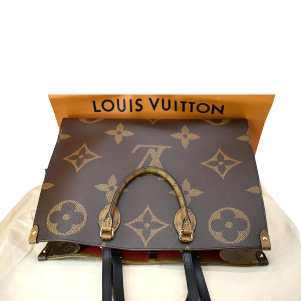 LOUIS VUITTON Onthego GM Giant Monogram Canvas Tote Shoulder Bag Brown - New Year Deals