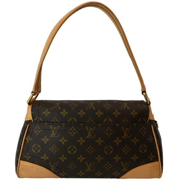 LOUIS VUITTON Beverly MM Monogram Canvas Satchel Bag Brown