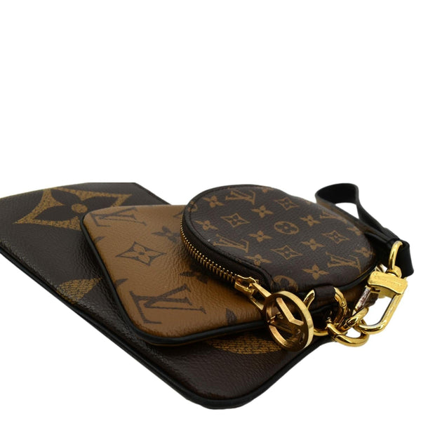 LOUIS VUITTON Monogram Canvas Trio Pouch Bag Brown