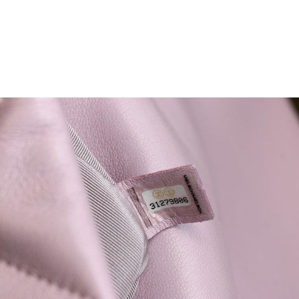 CHANEL 19 Medium Flap Quilted Lambskin Leather Shoulder Bag Pink