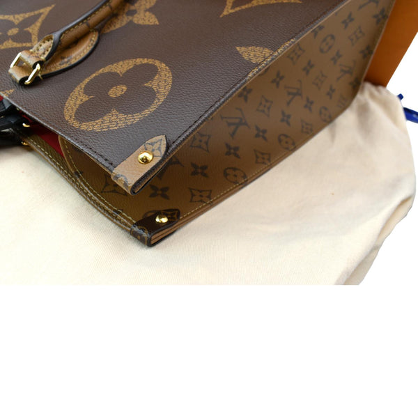 LOUIS VUITTON Onthego GM Giant Monogram Canvas Tote Shoulder Bag Brown - New Year Deals