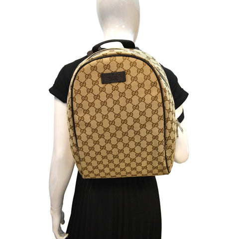 GUCCI GG Monogram Canvas Travel Backpack Bag Beige 449906