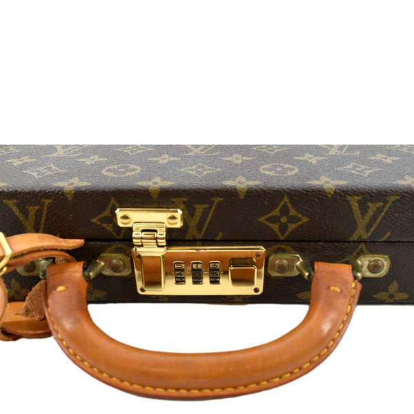 LOUIS VUITTON Attache Case Vertical Monogram Canvas Briefcase Brown