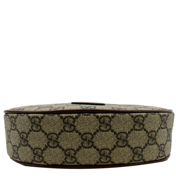 GUCCI Half Moon Mini GG Supreme Canvas Crossbody Bag Beige 726843