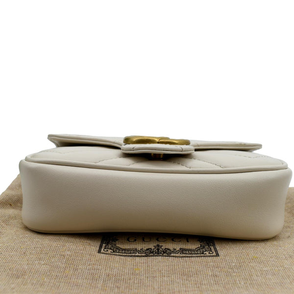 GUCCI GG Marmont Super Mini Matelasse Leather Shoulder Bag White 476433