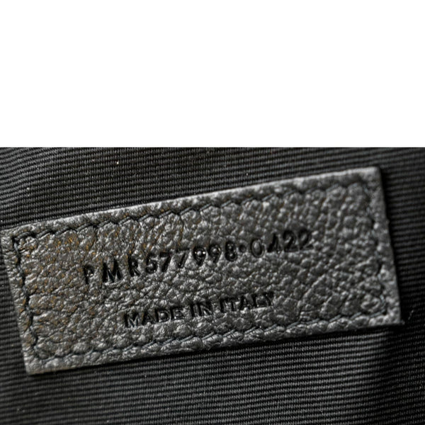 YVES SAINT LAURENT Niki Large Crinkle Leather Shopper Tote Bag Black