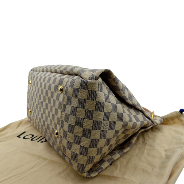 Louis Vuitton Artsy MM Damier Azur Hobo Bag in White - Bottom Right