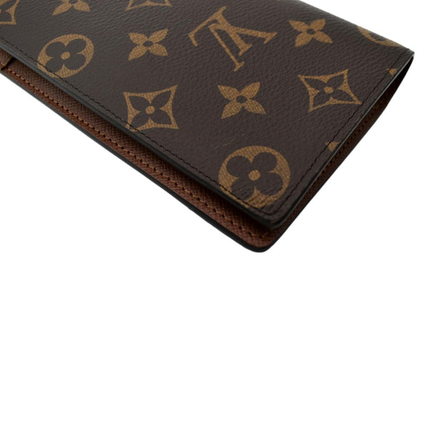 LOUIS VUITTON Brazza Monogram Canvas Bifold Long Wallet Brown