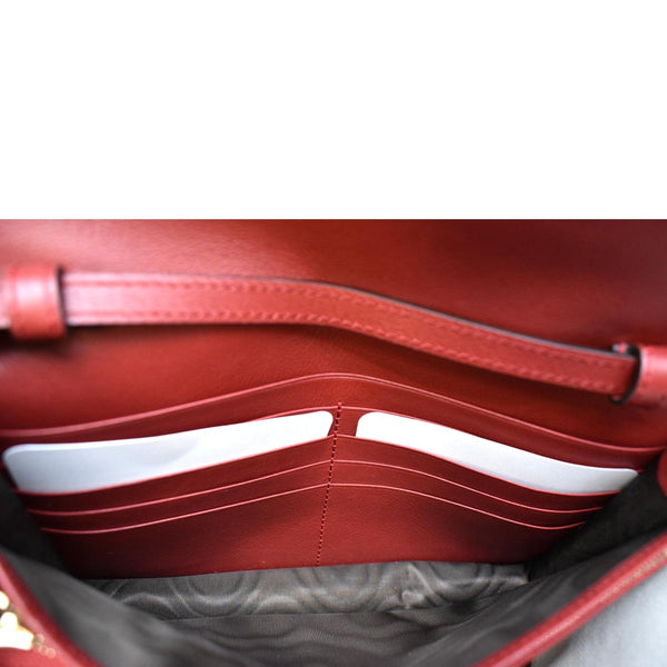 GUCCI Micro GG Leather Crossbody Wallet Red 466507