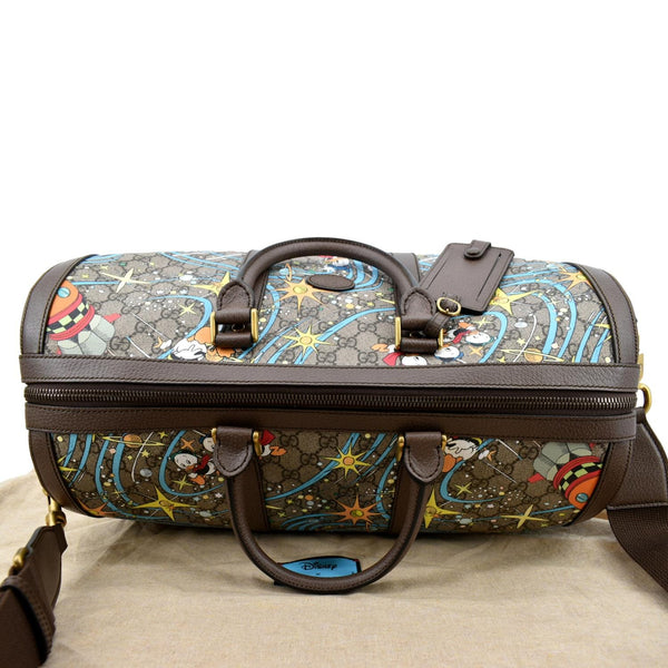 GUCCI Disney x Donald Duck GG Supreme Canvas Duffle Shoulder Bag Beige 648085