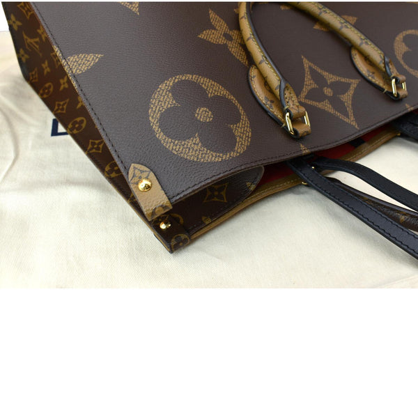LOUIS VUITTON Onthego GM Giant Monogram Canvas Tote Shoulder Bag Brown - New Year Deals