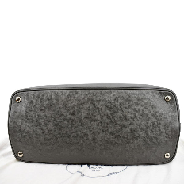 PRADA Cuir Open Promenade Saffiano LeatherTop Handle Tote Bag Grey