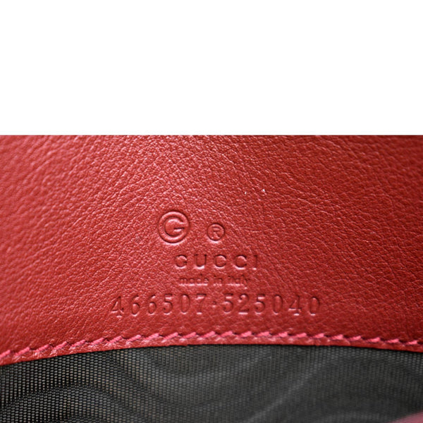 GUCCI Micro GG Leather Crossbody Wallet Red 466507