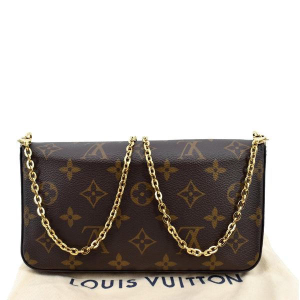 LOUIS VUITTON Felicie Monogram Canvas Pochette Crossbody Bag Brown