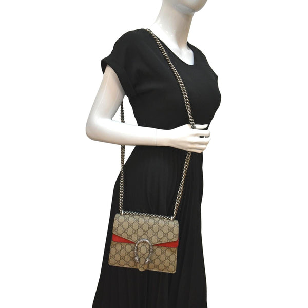 GucciI Dionysus Mini GG Supreme Canvas Crossbody Bag - Full View