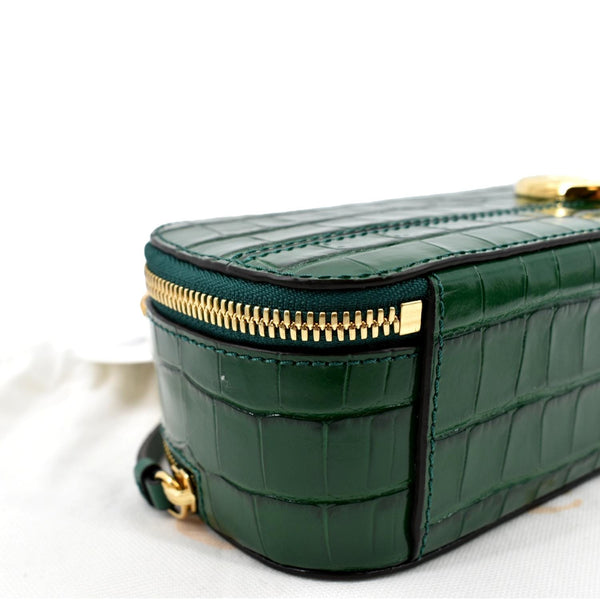 CHLOE Mini Vanity Crocodile Embossed Leather Crossbody Bag Green