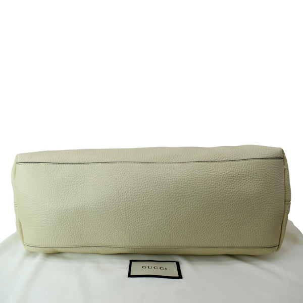 Gucci Medium Soho Chain Leather Tote Shoulder Bag Ivory - Bottom