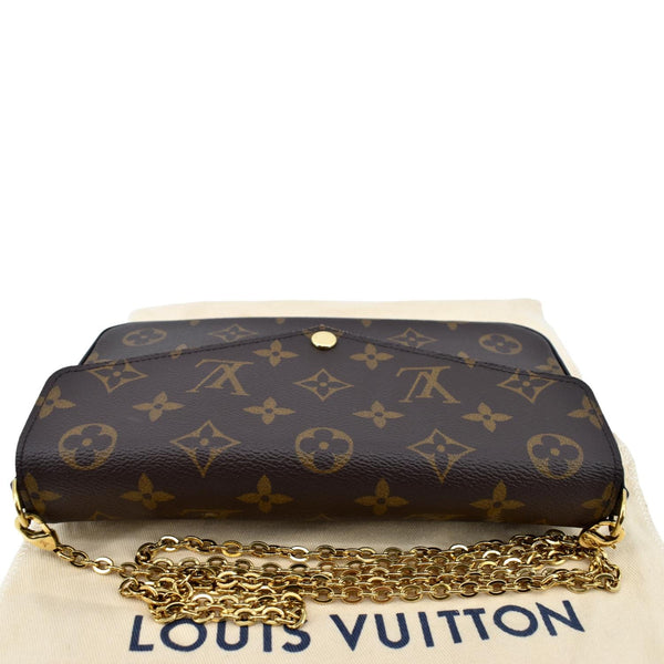LOUIS VUITTON Felicie Monogram Canvas Pochette Crossbody Bag Brown