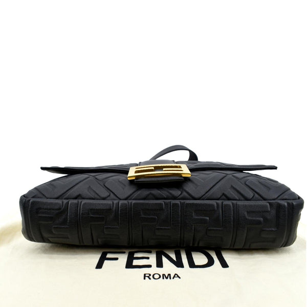 FENDI Baguette Leather Shoulder Bag Black