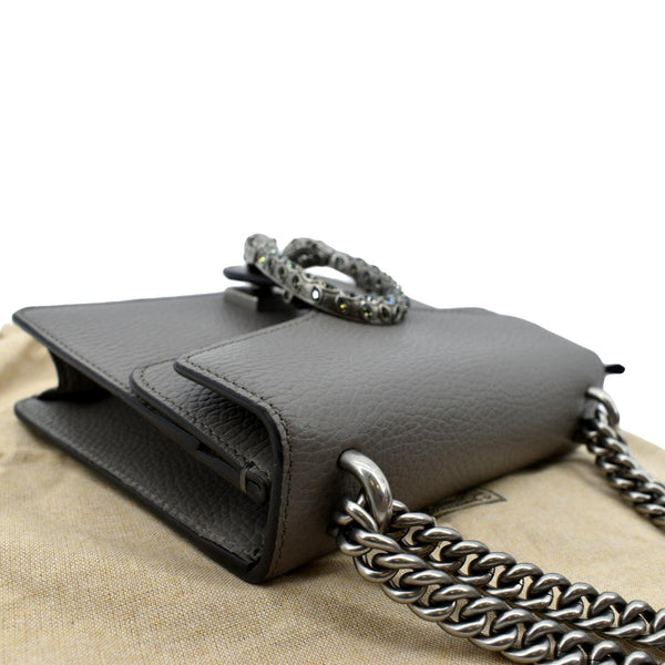 Gucci Dionysus Mini Leather Crossbody Bag in Gray - Top Right