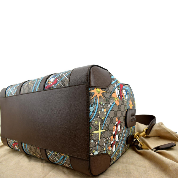 GUCCI Disney x Donald Duck GG Supreme Canvas Duffle Shoulder Bag Beige 648085
