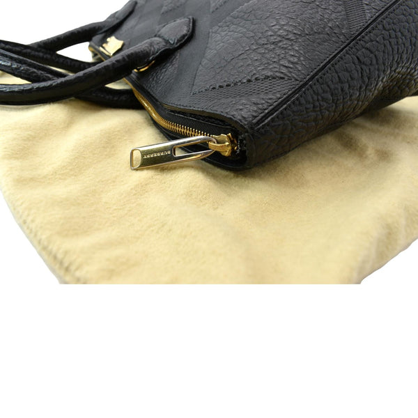 BURBERRY Dewsbury Medium Grain Check Embossed Tote Bag Black-Dallas Designer