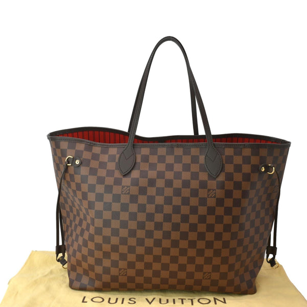 LOUIS VUITTON Neverfull GM Damier Ebene Tote Shoulder Bag Brown