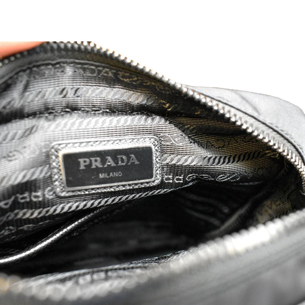 PRADA Re-Nylon Saffiano Leather Crossbody Bag Black