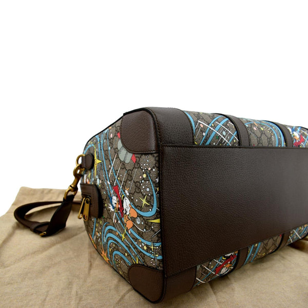GUCCI Disney x Donald Duck GG Supreme Canvas Duffle Shoulder Bag Beige 648085