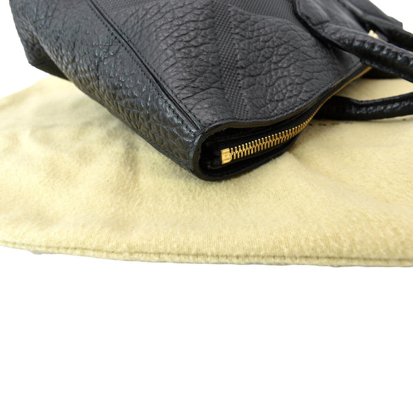 BURBERRY Dewsbury Medium Grain Check Embossed Tote Bag Black-Dallas Designer