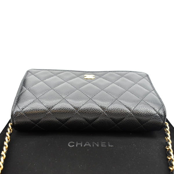 CHANEL CC WOC Caviar Leather Wallet On Chain Shoulder Bag Black