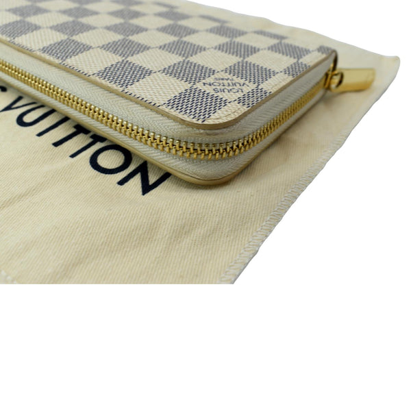 LOUIS VUITTON Zip Around Damier Azur Wallet White