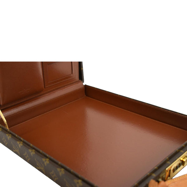LOUIS VUITTON Attache Case Vertical Monogram Canvas Briefcase Brown