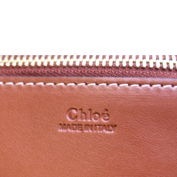 CHLOE Medium Woody Calfskin Canvas Tote Bag Black