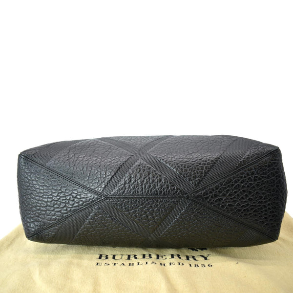 BURBERRY Dewsbury Medium Grain Check Embossed Tote Bag Black-Dallas Designer