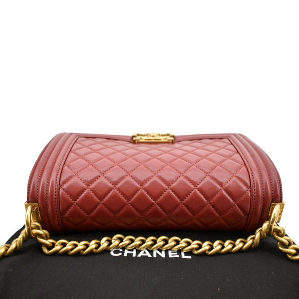 Chanel Medium Boy Flap Calf Leather Shoulder Bag Red - Top