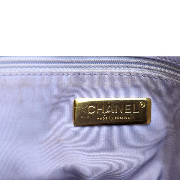 CHANEL 19 Large Flap Quilted Lambskin Leather Shoulder Bag Violet