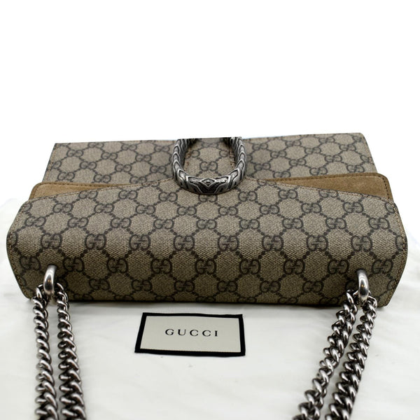 GUCCI Dionysus Small GG Supreme Canvas Shoulder Bag Beige 400249
