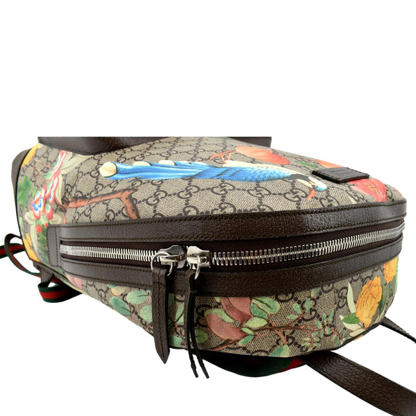 GUCCI Tian Print GG Supreme Canvas Backpack Bag Beige 428027