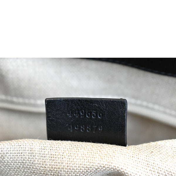 GUCCI Convertible GG Microguccissima Leather Satchel Bag Black 449656