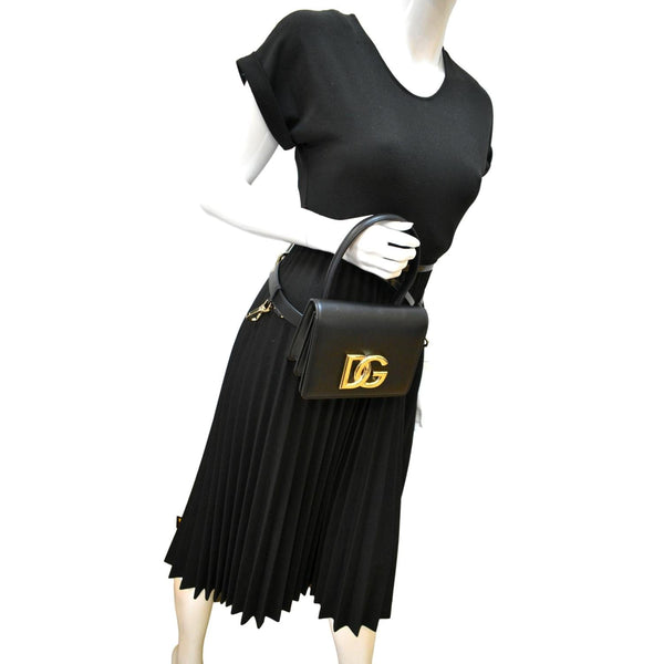 DOLCE & GABBANA Mini Leather Belt Bag Black