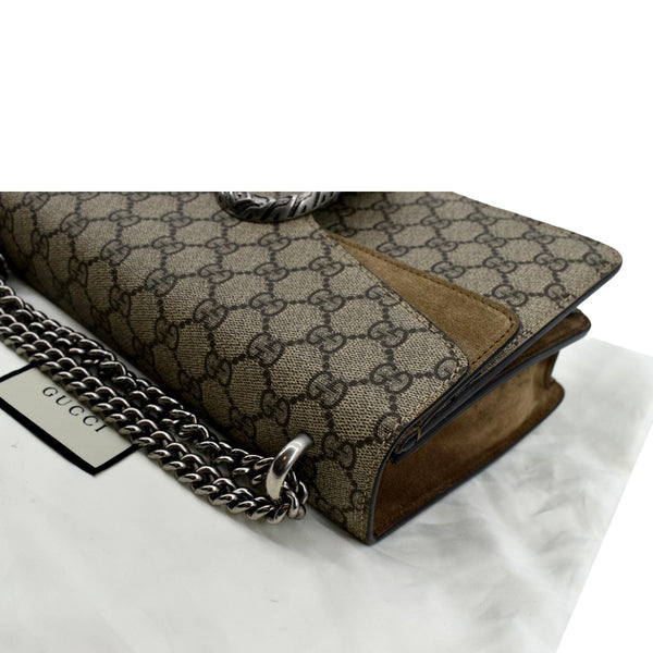 GUCCI Dionysus Small GG Supreme Canvas Shoulder Bag Beige 400249