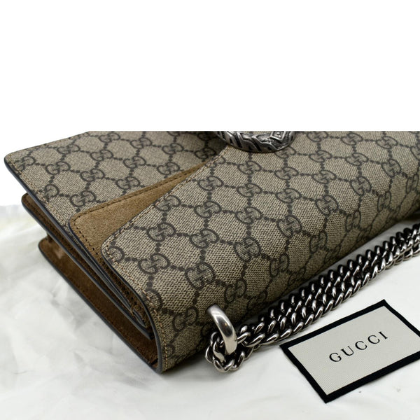GUCCI Dionysus Small GG Supreme Canvas Shoulder Bag Beige 400249