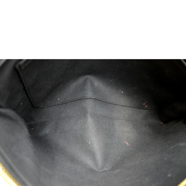 LOUIS VUITTON Daily Pouch Monogram Embossed Leather Clutch Bag Black